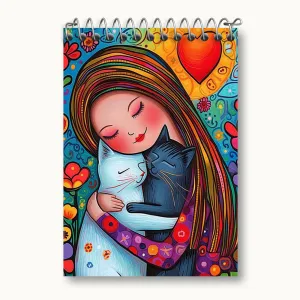 دفتر یادداشت دختر و گربه