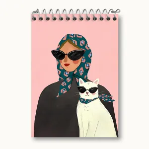دفتر یادداشت دختر و گربه