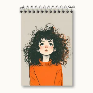 دفتر یادداشت دختر مو فرفری