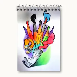 دفتر یادداشت مداد رنگی و مداد
