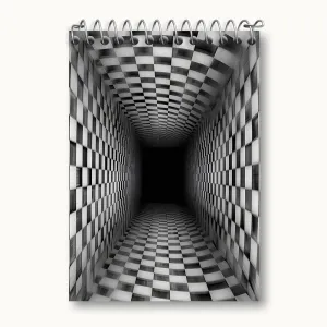 دفتر یادداشت چهارخونه مشکی و سفید