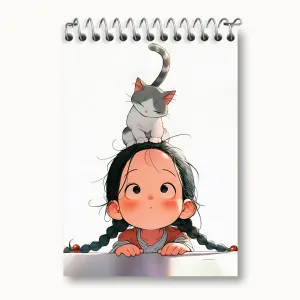 دفتر یادداشت دختر و گربه