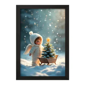 تابلو فرشته و درخت کریسمس