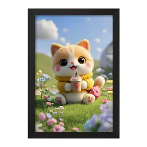 تابلو گربه بامزه