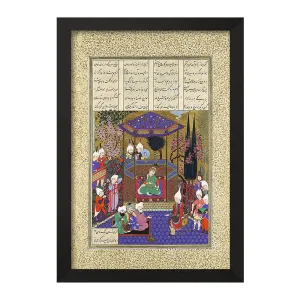 تابلو نقاشی پاسخ دادن زال موبدان را اثر قدیمی گیلانی