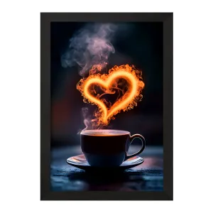 تابلو فنجان و بخار قلبی