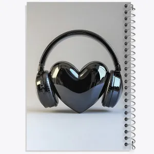دفتر هدفون و قلب