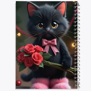 دفتر گربه سیاه بامزه