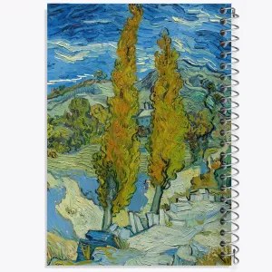 دفتر نقاشی دو صنوبر در آلپیل نزدیک سن رمی اثر ونسان ونگوگ