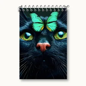 دفتر یادداشت گربه سیاه و پروانه