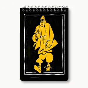 دفتر یادداشت پسر و قهوه