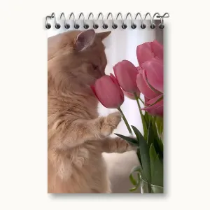دفتر یادداشت گربه و گل