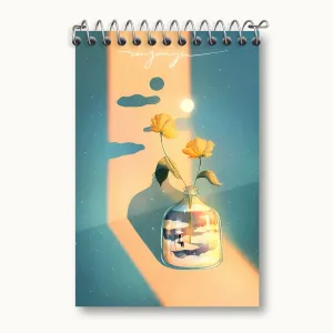 دفتر یادداشت گلدان گل