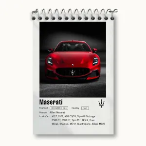 دفتر یادداشت ماشین مازراتی (Maserati)