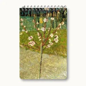 دفتر یادداشت نقاشی درخت بادام در حال شکوفه اثر ونسان ونگوگ