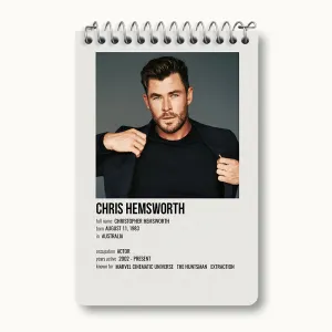 دفتر یادداشت کریس همسورث (Chris Hemsworth)