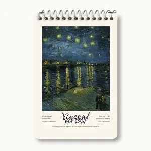 دفتر یادداشت شب پرستاره برفراز رن ونسان ونگوگ