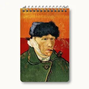 دفتر یادداشت نقاشی پرتره با گوش بانداژ شده اثر ونسان ونگوگ