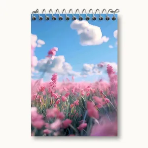 دفتر یادداشت منظره گل صورتی