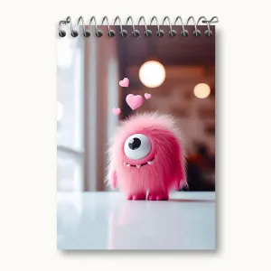 دفتر یادداشت هیولای صورتی بامزه