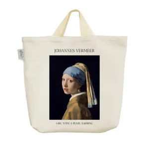 ساک خرید پارچه ای دختری با گوشواره مروارید