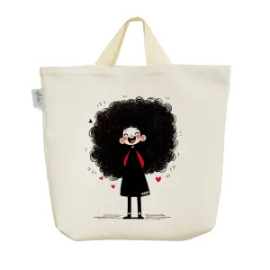 ساک خرید پارچه ای دختر مو فرفری