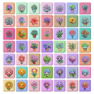 مگنت مربعی کاکتوس و گل