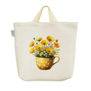 ساک خرید پارچه ای فنجان گل
