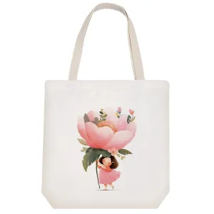 توت بگ پارچه ای دختر و شاخه گل